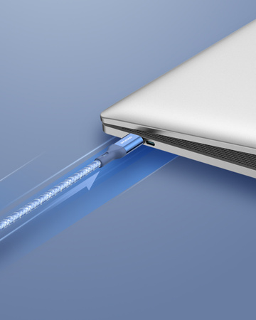 INNOSTYLE POWERFLEX KABEL USB-C SZYBKIE ŁADOWANIE DO IPHONE SAMSUNG 3A 60W KEVLAR 2M NIEBIESKI
