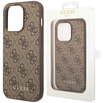 Guess GUHCP14MG4GFBR iPhone 14 Plus 6,7" brązowy/brown hard case 4G Metal Gold Logo