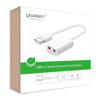 UGREEN KARTA DŹWIĘKOWA ZEWNETRZNA USB DO LAPTOPÓW KOMPUTERÓW AUDIO 15CM