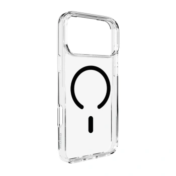 Etui Puro Lite Mag TPU+PC kompatybilne z MagSafe na iPhone 17 Pro Max - przezroczyste z czarnym pierścieniem