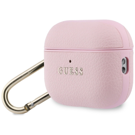 Etui Guess Grained Classic Logo do AirPods Pro 3 różowy