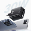 USAMS ŁADOWARKA 1xUSB-C ZE ZWIJANYM KABLEM DO TELEFONÓW APPLE 30W PD QC3.0