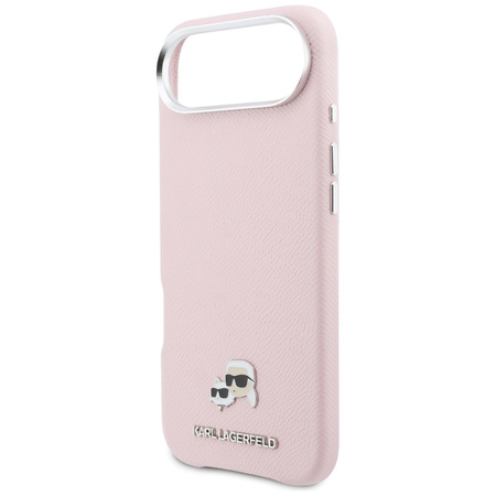Etui Karl Lagerfeld Karl & Choupette Head Pins Saffiano MagSafe do iPhone Air różowy
