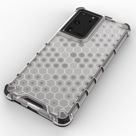 Honeycomb etui pancerny pokrowiec z żelową ramką Samsung Galaxy S22 Ultra przezroczysty