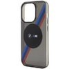 Etui BMW BMHMP14XHDTK na iPhone 14 Pro Max - szare hardcase Tricolor Stripes MagSafe