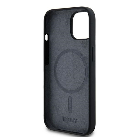 DKNY ETUI HARDCASE LIQUID SILICONE DO IPHONE 14 15 13 DO MAGSAFE PLAIN LOGO