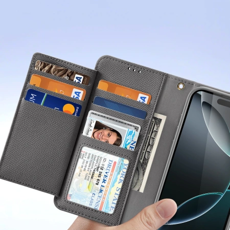 DUX DUCIS ETUI SKÓRZANE LAWA DO IPHONE 16 PRO MAX Z ODDZIELNYM PORTFELEM