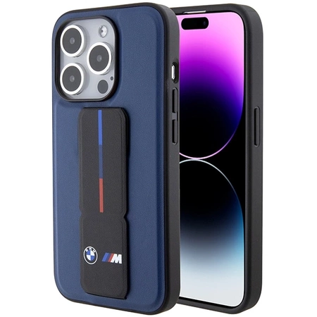 Etui BMW M Grip Stand Bicolor na iPhone 15 Pro - granatowe