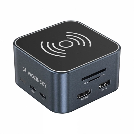 WOZINSKY HUB USB-C 12W 1 Z FUNKCJĄ ŁADOWANIA BEZPRZEWODOWEGO DO LAPTOPA
