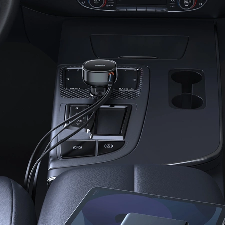 Ładowarka samochodowa Baseus Enjoyment USB-A z kablem USB-C / Lightning 60W - czarny