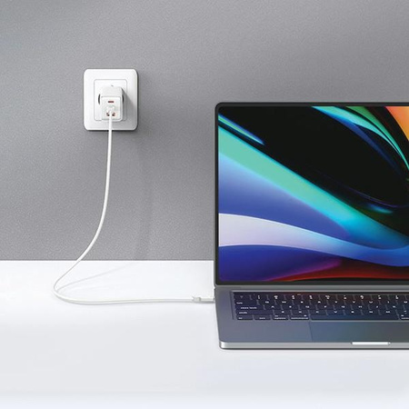USAMS ADAPTER SIECIOWY 2XUSB-C 65W DO MAGSAFE PD3.0 QC3.0 SZYBKIE ŁADOWANIE