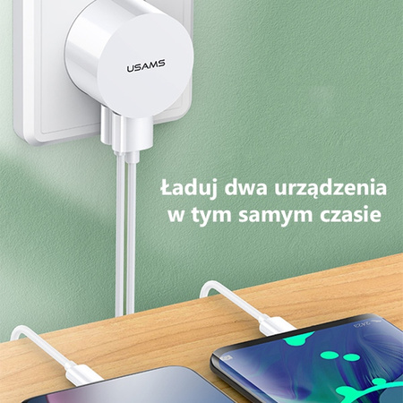 USAMS ŁADOWARKA PRZEJŚCIÓWKA SIECIOWA 2XUSB DO MAGSAFE IPHONE 12 13 14 2,1A