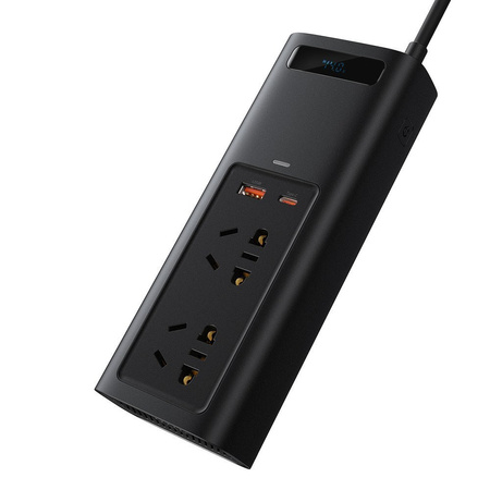 Baseus samochodowa przetwornica inwerter prądu 150W 220V (wtyczka EU i CN) czarny (CRNBQ-A01)