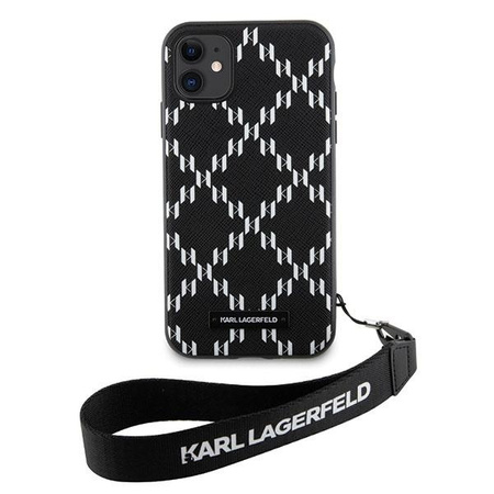 Etui Karl Lagerfeld KLHCN61SAKLMBSK na iPhone 11 / Xr - czarne Monogram Losange Saffiano