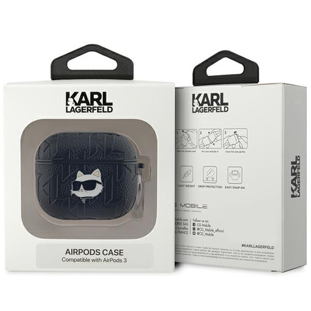 KARL LAGERFELD POKROWIEC DO AIRPODS 3 MAGNETYCZNE MONOGRAM CHOUPETTE CZARNY