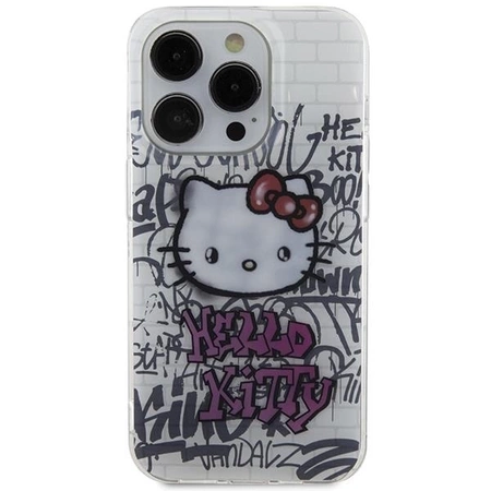 Etui Hello Kitty IML Kitty On Bricks Graffiti na iPhone 14 Pro Max - białe