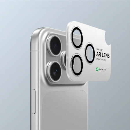 AMAZINGTHING SZKŁO NA APARAT SAPPHIRE DO IPHONE 17 PRO PRO MAX Z CZARNĄ