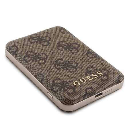 Zestaw Guess GUBPM5P15X4GEMGW iPhone15 Pro Max 6.7 hardcase + Powerbank 5000mAh MagSafe brązowy/brown 4G Metal Logo