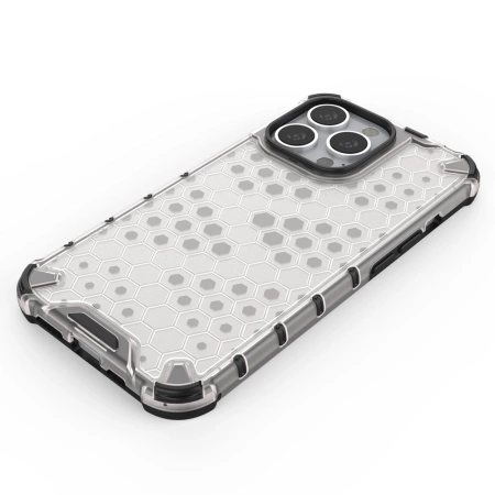 HURTEL ETUI PANCERNE HONEYCOMB DO IPHONE 13 PRO Z ŻELOWĄ RAMKĄ OCHRONA