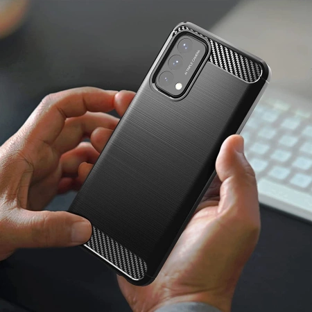 HURTEL CARBON CASE DO ONEPLUS NORD N200 5G ELASTYCZNY POKROWIEC Z OCHRONĄ