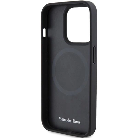 Etui Mercedes Smooth Leather MagSafe do iPhone 15 Pro - czarne