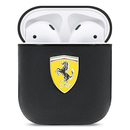 Ferrari FESA2LEBK AirPods cover czarny/black On Track Leather