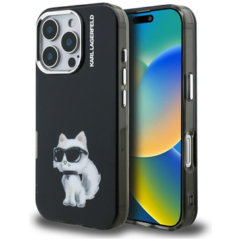 Etui Karl Lagerfeld IML Aquarelle        Choupette & Logo do iPhone 16 Pro czarny