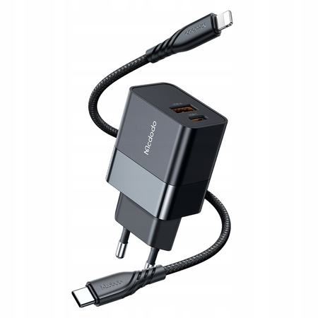 MCDODO SZYBKA ŁADOWARKA SIECIOWA DO IPHONE USB TYP C 2X USB USB-C PD 20W