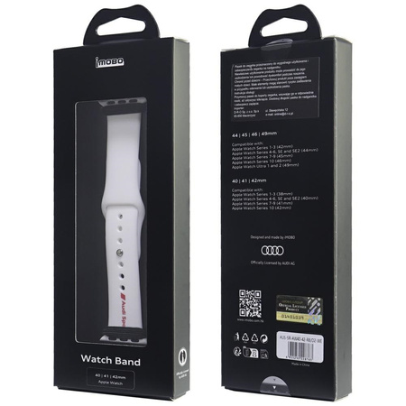 AUDI PASEK DO ZEGARKA APPLE WATCH 40 41 42MM SPORTOWY SILIKONOWY BIAŁY