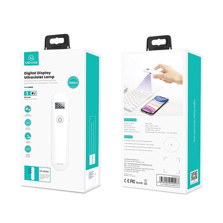 USAMS LAMPA UV-C RĘCZNA MINI DO TELEFONÓW IPHONE XIAOMI SAMSUNG DEZYNFEKCJA