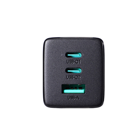 Joyroom szybka ładowarka GaN 65W USB, 2x USB C czarna + kabel USB C - USB C 100W 1.2m (TCG01)