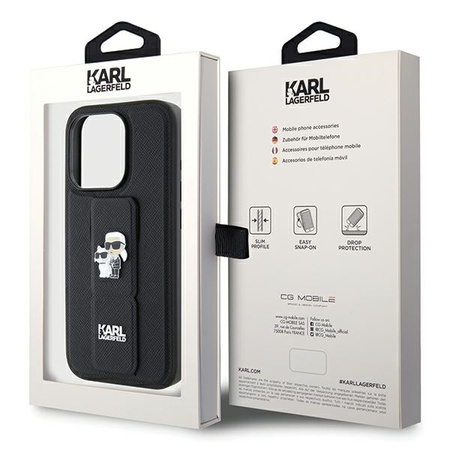 KARL LAGERFELD HARDCASE DO IPHONE 14 PRO 6.1 Z PINS KARL&CHOUPETTE SAFFIANO