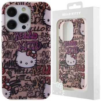 Etui Hello Kitty IML Tags Graffiti na iPhone 14 Pro Max - różowe