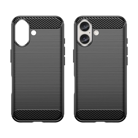 HURTEL ETUI SILIKONOWE CASE POKROWIEC DO IPHONE 16 PLUS CARBON CZARNE