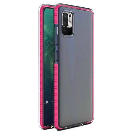 Spring Case pokrowiec żelowe etui z kolorową ramką do Xiaomi Redmi Note 10 5G / Poco M3 Pro ciemnoróżowy