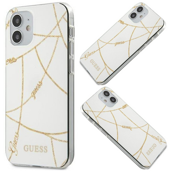 Guess GUHCP12SPCUCHWH iPhone 12 mini 5,4" biały/white hardcase Gold Chain Collection