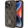 Etui Guess Leather 4G Triangle Strass do iPhone 15 Pro Max - brązowe