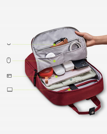 INNOSTYLE PLECAK NA LAPTOPA 15,6 DO SAMOLOTU WODOODPORNY COLORLITE 14L CZERWONY