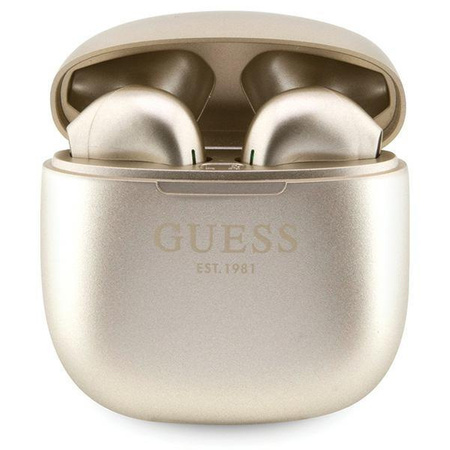 Słuchawki Bluetooth Guess GUTWST26PSD TWS + stacja dokująca - złote Classic EST Logo