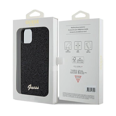 Etui Guess Disco Metal Script na iPhone 11 / Xr - czarne