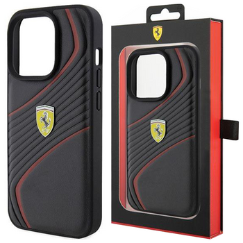 Ferrari FEHCP15SPTWK iPhone 15 6.1" czarny/black hardcase Twist Metal Logo