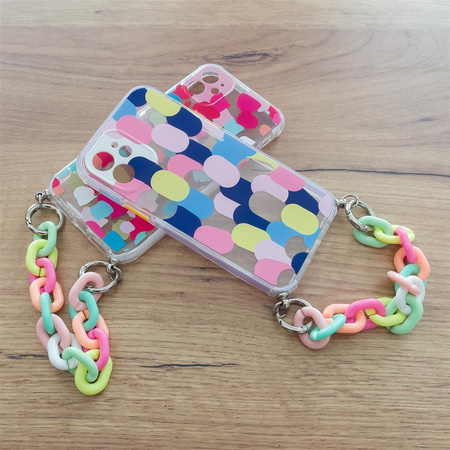 Color Chain Case żelowe elastyczne etui z łańcuchem łańcuszkiem zawieszką do Samsung Galaxy S20 FE 5G wielokolorowy (2)