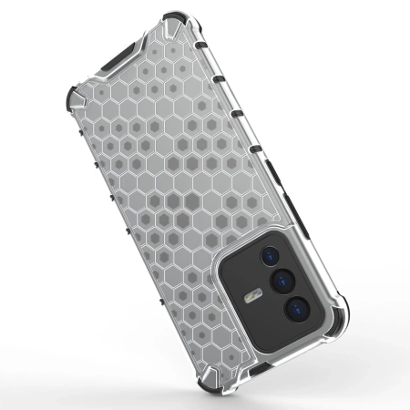 HURTEL ETUI HONEYCOMB DO VIVO V23 5G POKROWIEC Z ŻELOWĄ RAMKĄ PRZEZROCZYSTY