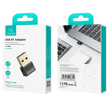 USAMS Adapter USB Bluetoothczarny/black ZB285SPQ01 (US-ZB285)