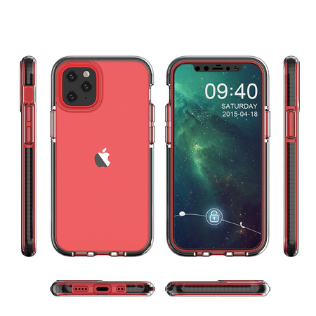 Spring Case pokrowiec żelowe etui z kolorową ramką do iPhone 12 mini czarny