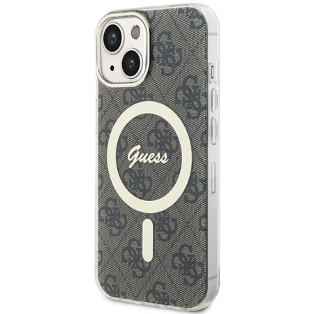 GUESS ETUI CASE IML 4G DO IPHONE 15 MAGSAFE BRĄZOWE Z FUNKCJĄ