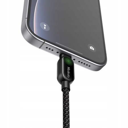 MCDODO KABEL USB-A LIGHTNING SZYBKIE ŁADOWANIE PD 12W 1M LED CZARNY
