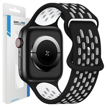 BELINE PASEK DO APPLE WATCH 38/40/41MM NOWY SPORT SILIKONOWY CZARNY BIAŁY