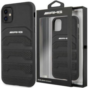AMG AMHCP12SGSEBK iPhone 12 mini 5,4" czarny/black hardcase Leather Debossed Lines