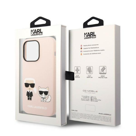 Karl Lagerfeld KLHMP14LSSKCI iPhone 14 Pro 6,1" hardcase jasnoróżowy/light pink Silicone Karl & Choupette Magsafe